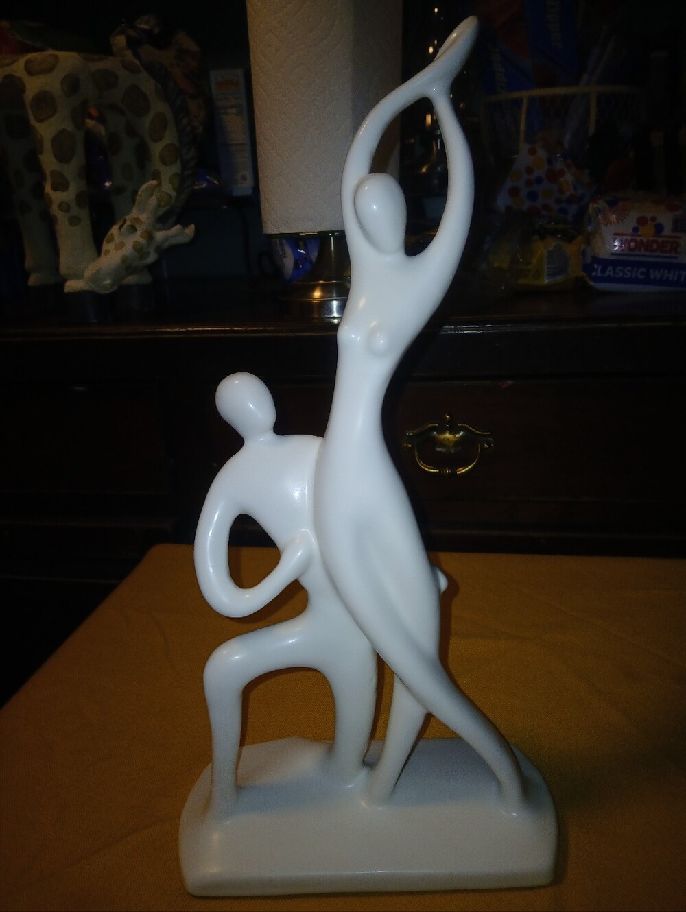 Vintage Haeger Sculpture USA Modern Couple Dance Pose Nude